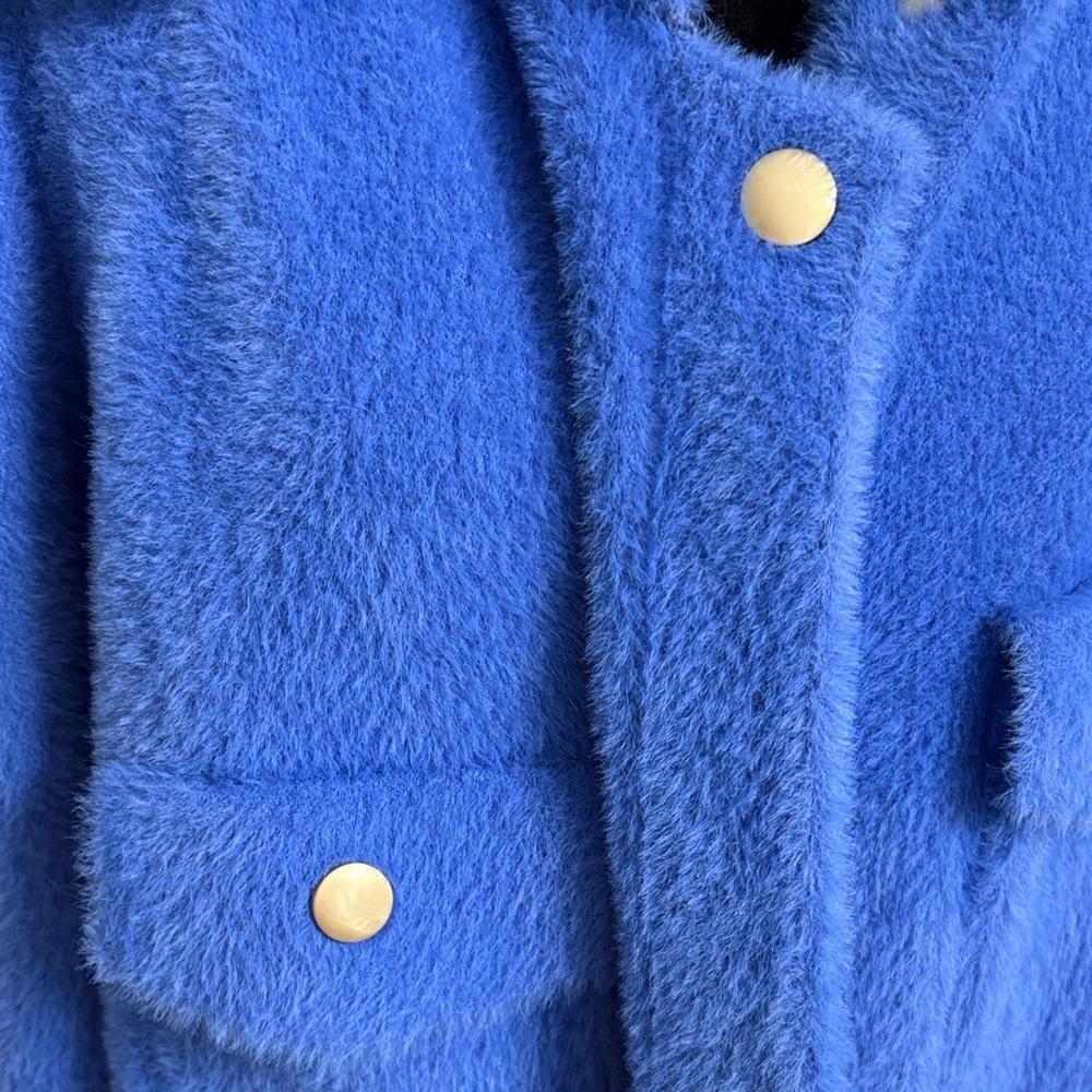Blue Fleece Button-Up Jacket - Picture 2 of 4